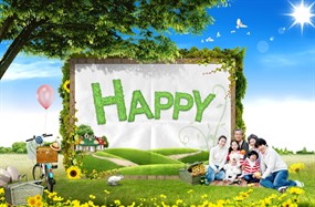 快乐一家人PSD素材